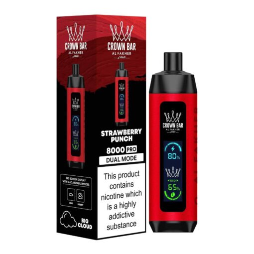 AL FAKHER Crown Bar Pro 8000 Puffs Strawberry Punch Disposable Vape