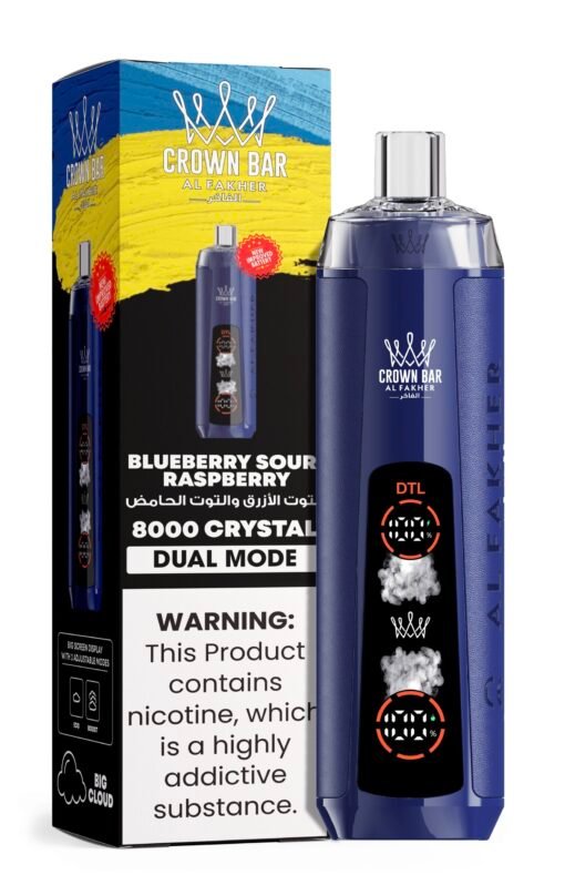 IMG_6680-scaled-1.jpeg Al Fakher Crystal 8000 Puffs Blue Sour Raspberry Disposable Vape | Dual Mode