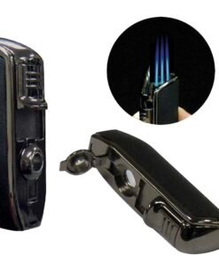 Black Stone Texture Triple Flame With Punch Cutter