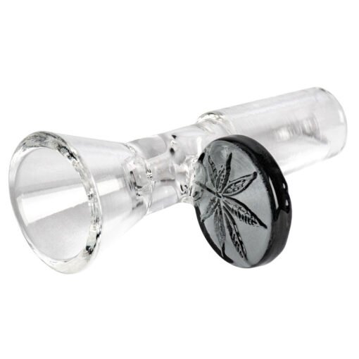 14mm Male Red Eye Glass Cone Pull-Out w/ Leaf Handle Bowl