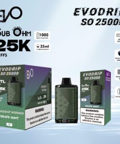 GRAPE MINT EVODRIP SO25000 DISPOSABLE ( 5-PACK)