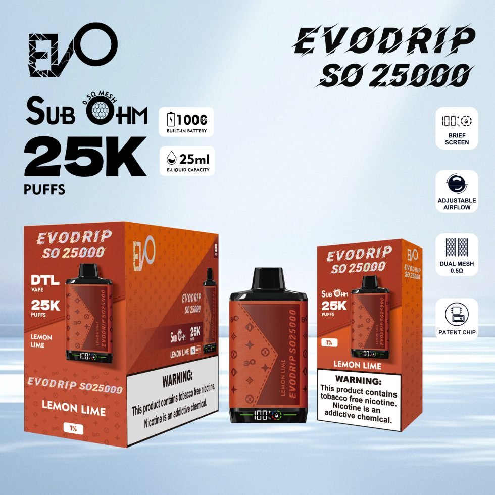 LEMON LIME EVODRIP SO25000 DISPOSABLE (5-PACK)